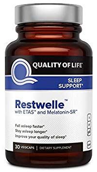 Quality of Life Sleep Support - Restwelle – Premium Natural Sleep Aid Supplement – Non Groggy formula with ETAS and Melatonin SR – Fall asleep Faster and Sleep Deeper – Non Habit Forming – 30 Capsules