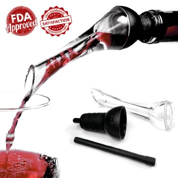Chillz Wine Aerator Pourer - Best Barware Tool Accessory with Aerating Pourer and Decanter Spout
