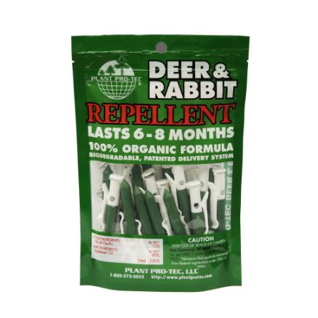 (50 Pack) Deer and Rabbit Natural Garlic Repellent Organic Biodegradable (Made In USA)