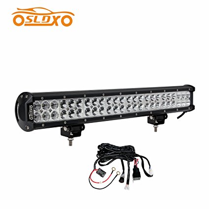 SLDX 144w 22inch 9600LM Spot Flood Combo Led Light Bar for Off Road Jeep Truck ATV 4WD Free Wiring Harness