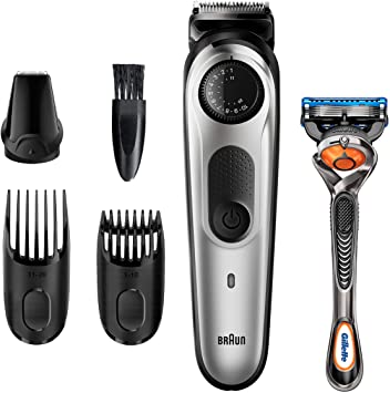 Braun Beard Trimmer BT5260, Hair Clippers for Men, Cordless & Rechargeable, Mini Foil Shaver, Detail Trimmer with Gillette ProGlide Razor