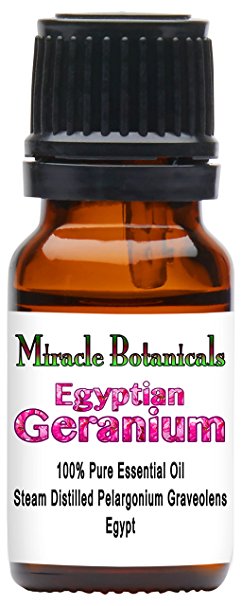 Miracle Botanicals Premium Egyptian Geranium Essential Oil - 100% Pure Pelargonium Graveolens - 10ml and 30ml Sizes - Therapeutic Grade 10ml