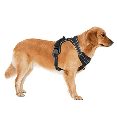 PHILWIN Dog Harness No-Pull Pet Harness Adjustable Outdoor Pet Vest 3M Reflective Oxford Material Vest for Dogs Easy Control for Medium Large Dogs
