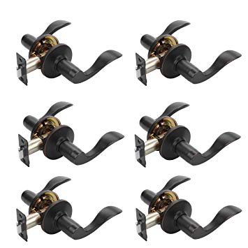 Dynasty Hardware HER-82-12P Heritage Lever Passage Set, Aged Oil Rubbed Bronze, Contractor Pack (6 Pack)