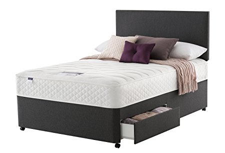 Silentnight Miracoil Memory 2 Drawer Divan Bed - King, Charcoal