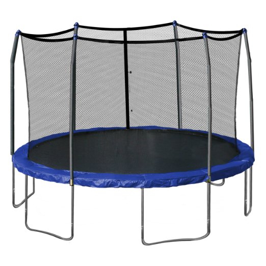 Skywalker Trampolines 15-Foot Round and Enclosure with Spring Pad, Blue