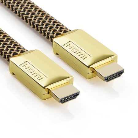 [4K Ultra HD] aLLreLi 3.3ft High Speed HDMI Cable - Gold Plated Connector | 30 AWG Oxygen-free Copper | Tough braided exterior | Multi shielded Supports 3D TV, Full 1080p / 2160p 4K, and ARC