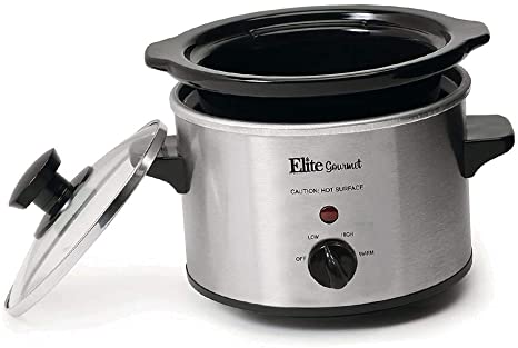 Electric Slow Cooker, Adjustable, 1.5Qt Capacity, Stainless Steel