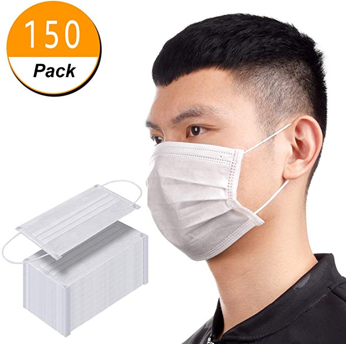 150 Pack Mouth Mask Disposable Face Masks Cotton Mouth Mask Anti Dust Mask Disposable Surgical Face Masks Dust Filter Masks Elastic Ear Loop Masks