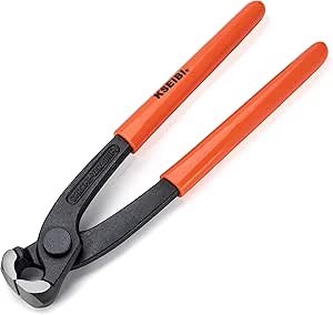 KSEIBI 141180 Long Handle Heavy-Duty Chrome Vanadium Steel Wire Cutter & Nail Puller, Versatile End Cutting Nippers, Superior Rust-Resistant