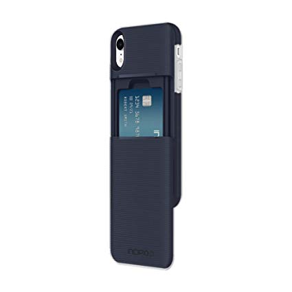 Incipio Stashback Wallet Case for iPhone XR (6.1") with Heavy Duty Credit Card Compartment - Blue