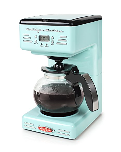 Nostalgia RCOF120AQ Retro 12-Cup Programmable Coffee Maker – Aqua Blue