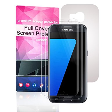 Samsung Galaxy S7 Screen Protector Abcalet [2 Front TPU 1 Back TPU] Edge to Edge Full Screen Coverage 3D Full Cover HD Clear
