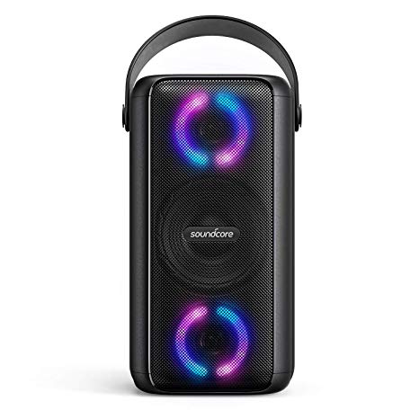 Soundcore Trance Bluetooth Speaker, Party Speaker with 18 Hour Playtime, BassUp Technology, Huge 80W Sound, LED Lights, Soundcore App, IPX7 Waterproof, Wireless Speaker for Indoors and Outdoors