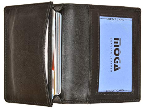 MW30070-BK Genuine New Leather Credit Card Holder ID Window 2.75" x 4"