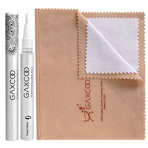 Polishing Cleaning Cloth – PRO 10x SPARKLE Jewelry Pen Stick for Tiny Intricate Ring Details, Gold Silver Platinum Diamond Watch Coins - USA Made, Non Toxic Cleaner - 100% Cotton Dark Tarnish Remover
