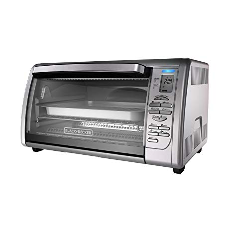 BLACK DECKER Countertop Convection Toaster Oven, Silver, CTO6335S (Renewed)