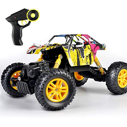 DOUBLE E Rock Crawler RC Car 2.4GHz 1:18 Off Road Vehicle Graffiti Buggy Monster Racing Truck Rechargeable Toy