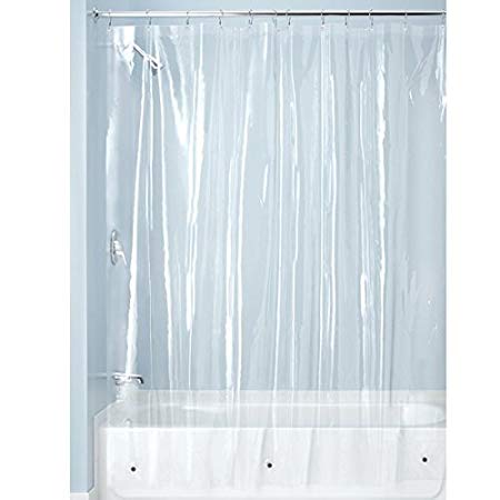 InterDesign PEVA 3 Gauge Shower Curtain Liner - Mold/Mildew Resistant, PVC Free – Clear, 72” x 72” (2 Pack Standard, Clear)