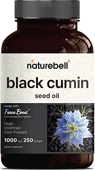 Advanced Unrefined Black Seed Oil, 1000mg Per Serving, 250 Softgels, Cold-Pressed Nigella Sativa, Colorless and Odorless, Premium Black Seed Oil Capsules Liquid, Non-GMO