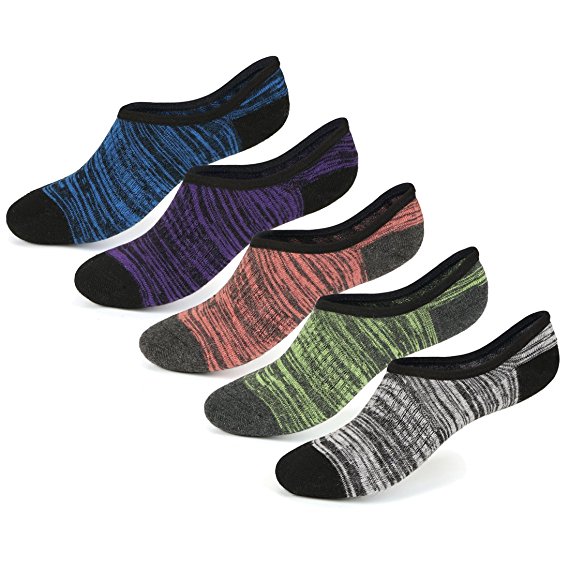 No Show Socks Women Low Cut With Non Slip Grip Casual Socks For Flat Boat Shoes 5 or 6 Pairs