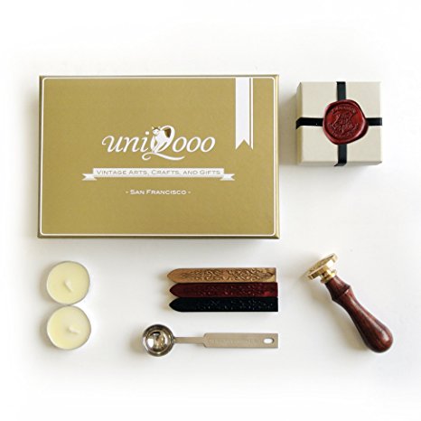 UNIQOOO Arts & Crafts Hogwarts School Ministry of Magic Wax Seal Stamp Kit, Gift Idea