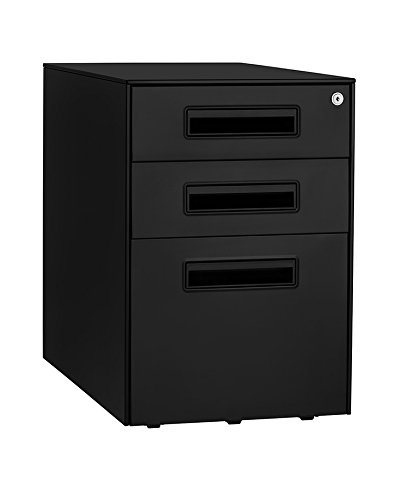 Stockpile Square Mobile 3-Drawer File Cabinet (Black)