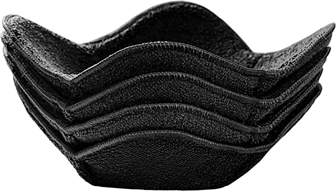 Microwave Bowl Cozy Huggers set of 4 – Durable and Reliable – For Hot and Cold Bowls, Plates and Dishes Bowl Holder for Microwave – Bowl Cozies Ideal Household Gift by Sheff Store (Black)