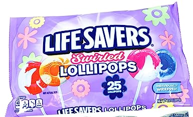 Lifesavers Swirl Lollipops 25 wrapped lifesaver swirl lollipops