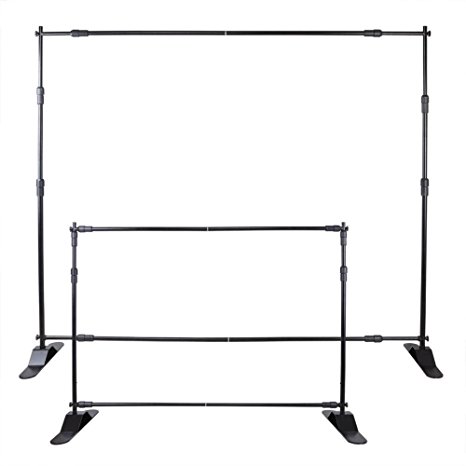 OrangeA Banner Stand Adjustable Step and Repeat Stand Trade Show Booth 8'x8' to 8'x10' Jumbo Telescopic Background Stand Wall Exhibitor Display Photographic (10 ft Banner Stand) by OrangeA