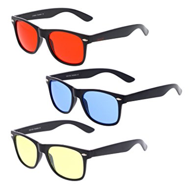 zeroUV - Retro Wide Temple Color Tinted Square Lens Horn Rimmed Sunglasses 54mm