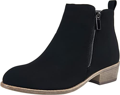 Jeossy Women's Ankle Boots Thick Heel Low Heeled Booties for Women