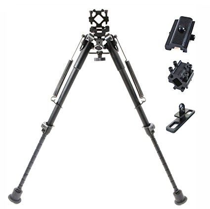 RioRand 3-in-1useful 9''-13'' Inches Bipod with 3 Different Adapters Base for Ar-15