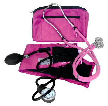 Dixie EMS Blood Pressure and Sprague Stethoscope Kit, Pink