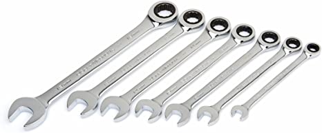 GEARWRENCH 7 Pc. 12 Point Ratcheting Combination Metric Wrench Set - 9417