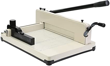 Mophorn Paper Cutter 12Inch A4 Industrial Heavy Duty Guillotine Trimmer 600 Sheets Paper Trimmer Metal Base Stack Cutter for Office Commercial Photocopy Printing Shop (A4, 12Inch)