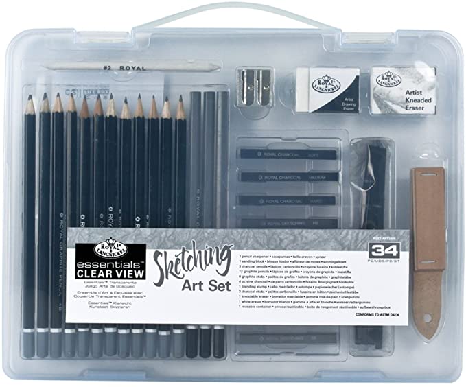 Royal & Langnickel Essentials Clear View Small Case Sketching Art Set