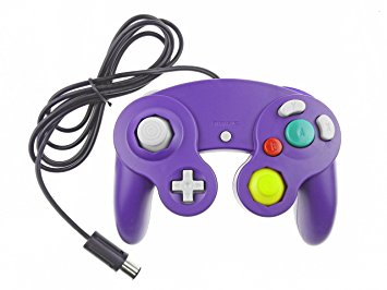 Bowink Purple Ngc Classic Wired Shock Joypad Game Stick Pad Controller for Wii Gamecube NGC Gc Black