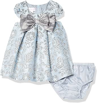 Bonnie Jean Baby Girls' Short Sleeve Jacquard Party Dress