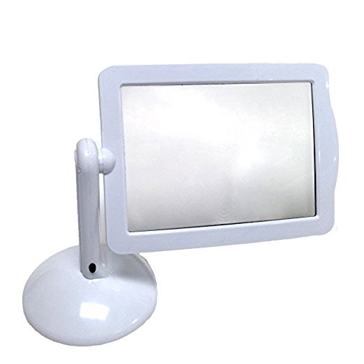 SANNYSIS 3x magnifier Handheld Page Magnifier Brighter Viewer LED magnifying glass magnifying mirror With Light In White 19.5×14.5×15cm