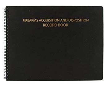 BookFactory Gun Log Book/Firearms Acquisition & Disposition Record Book - 100 Pages, Black-TransLux Cover - Wire-O, 11" x 8 1/2" (LOG-100-GUN-W01-T35)