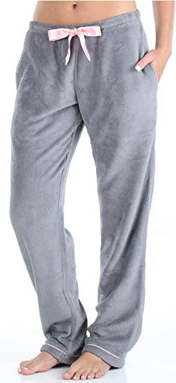 PajamaMania Women's Plush Fleece Pajama PJ Pants with Pockets