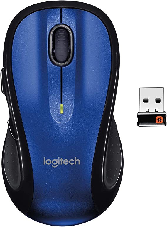 Logitech M510 Wireless Computer Mouse – Comfortable Shape with USB Unifying Receiver, with Back/Forward Buttons and Side-to-Side Scrolling, Blue