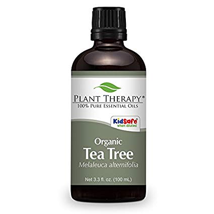 Plant Therapy USDA Certified Organic Tea Tree (Melaleuca) Essential Oil. 100% Pure, Undiluted, Therapeutic Grade. 100 mL (3.3 Ounce).