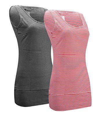 Striped Tank Tops for Women Scoop Neck Long Stretch Camisole Layering Top