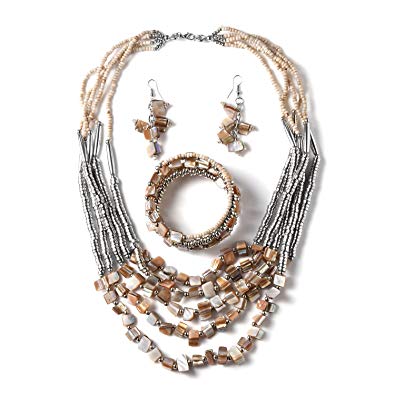 Shop LC Delivering Joy Bracelet Earrings Strand Necklace 22" Set