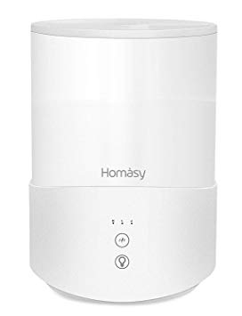 Homasy Humidifier Essential Oil Diffuser, Cool Mist Humidifier with 7-Color Mood Lights, for Bedroom, Baby Humidifier with Adjustable Mist Output, Sleep Mode, Auto Shut Off