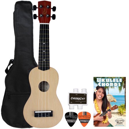Rise by Sawtooth Beginner's Ukulele Pack with Picks, Wet Sand