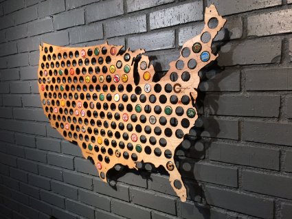 USA Beer Cap Map - Over 3 feet across - Holds 177 caps
