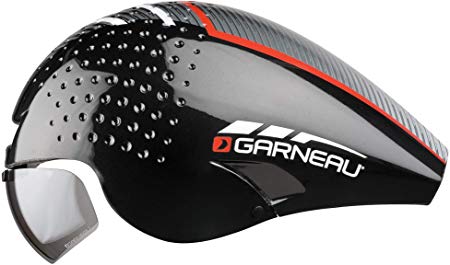 Louis Garneau LG P-09 Aerodynamic, CPSC Safety Certified, TT Bike Helmet, Black/Red, Medium